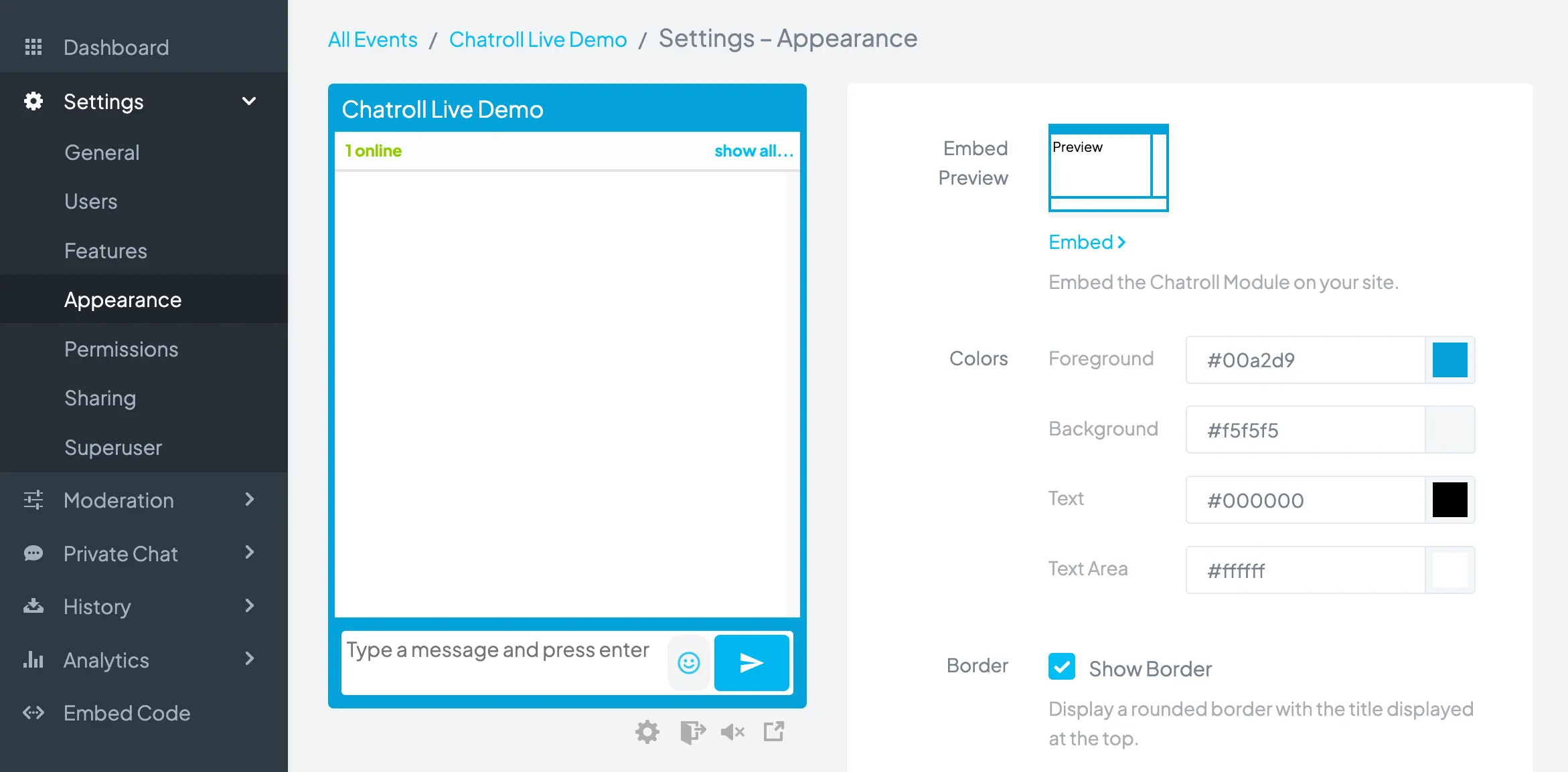 General Chat Options