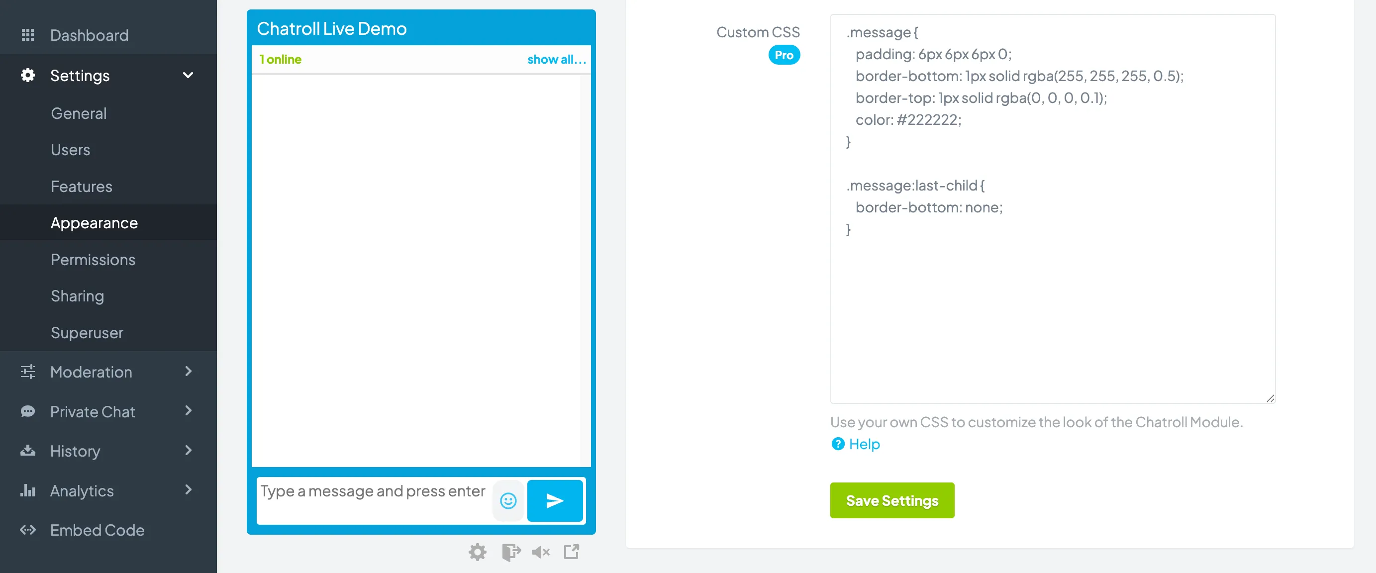 General Chat Options