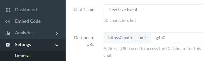 General Chat Options