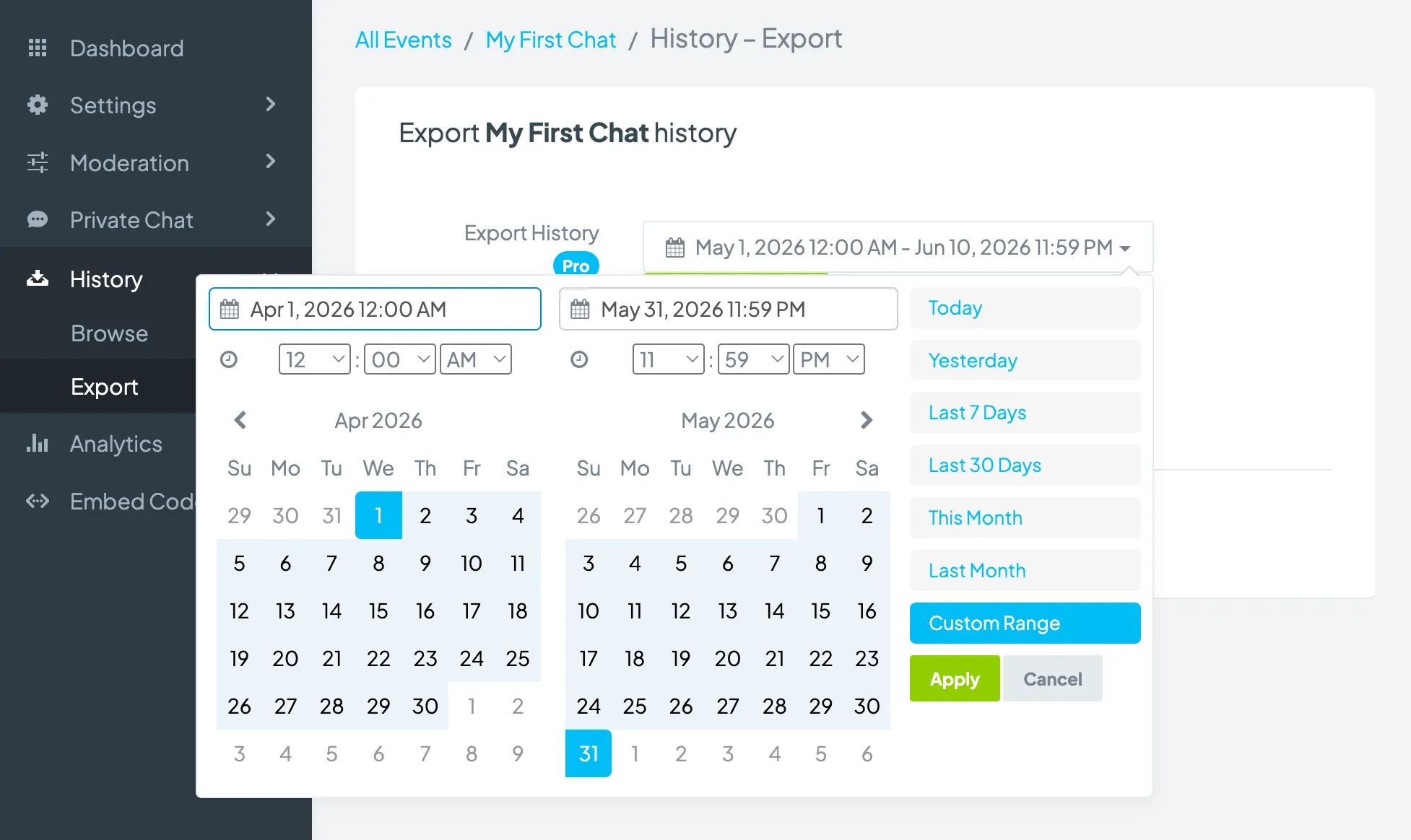 General Chat Options