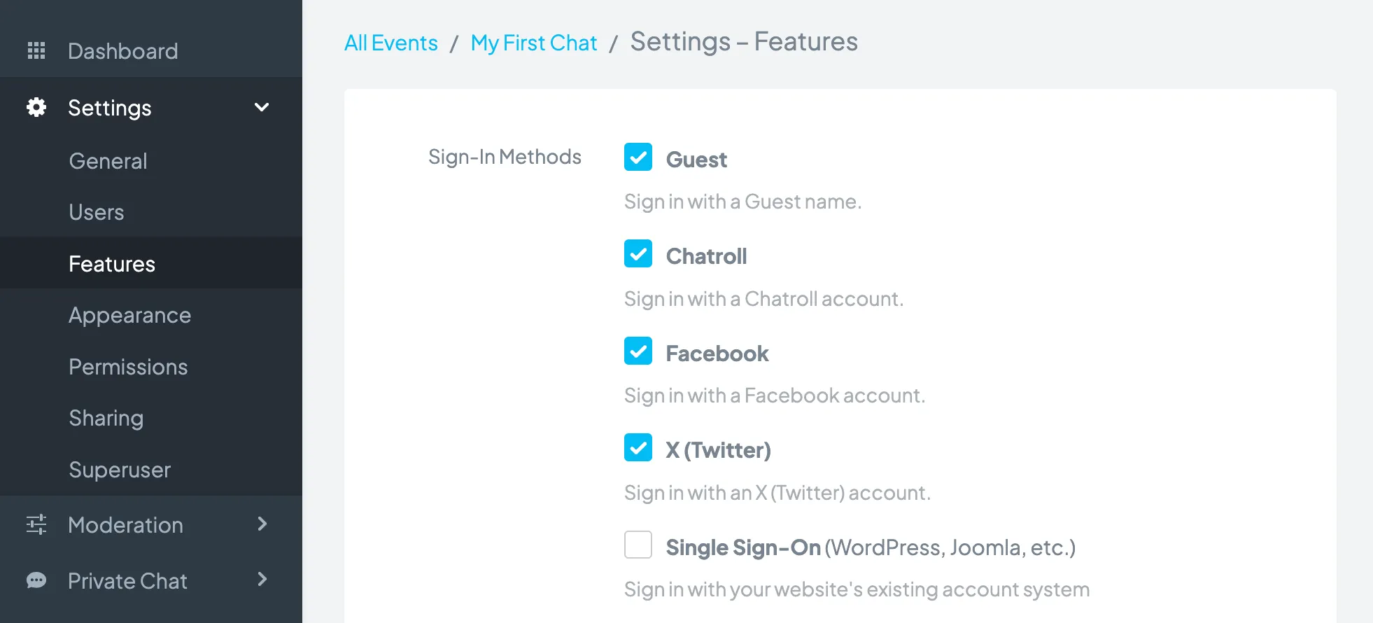 General Chat Options