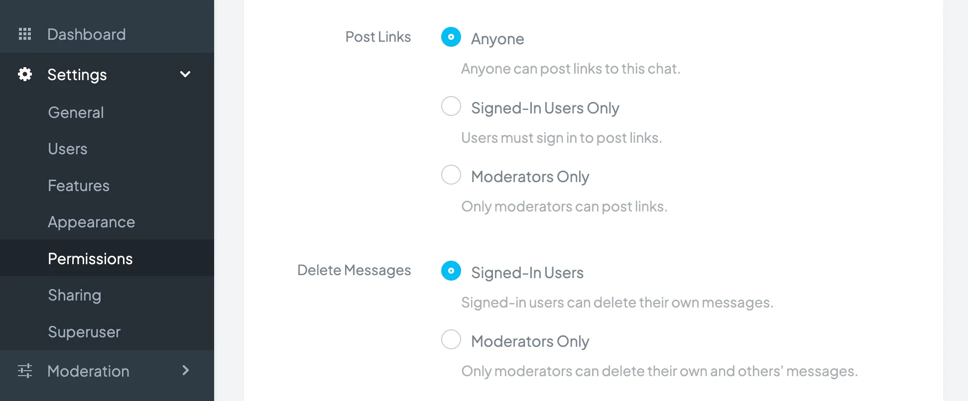 General Chat Options
