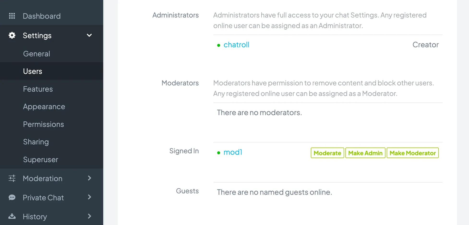 General Chat Options
