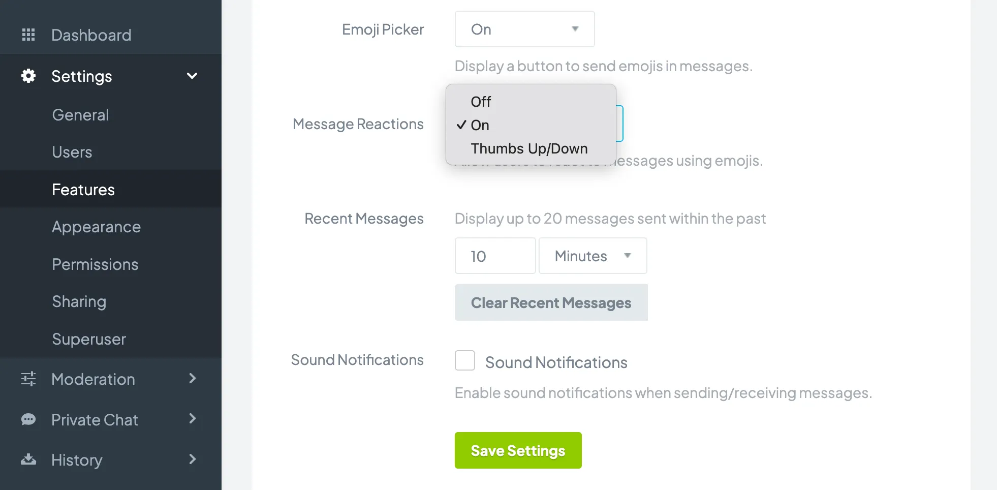 General Chat Options